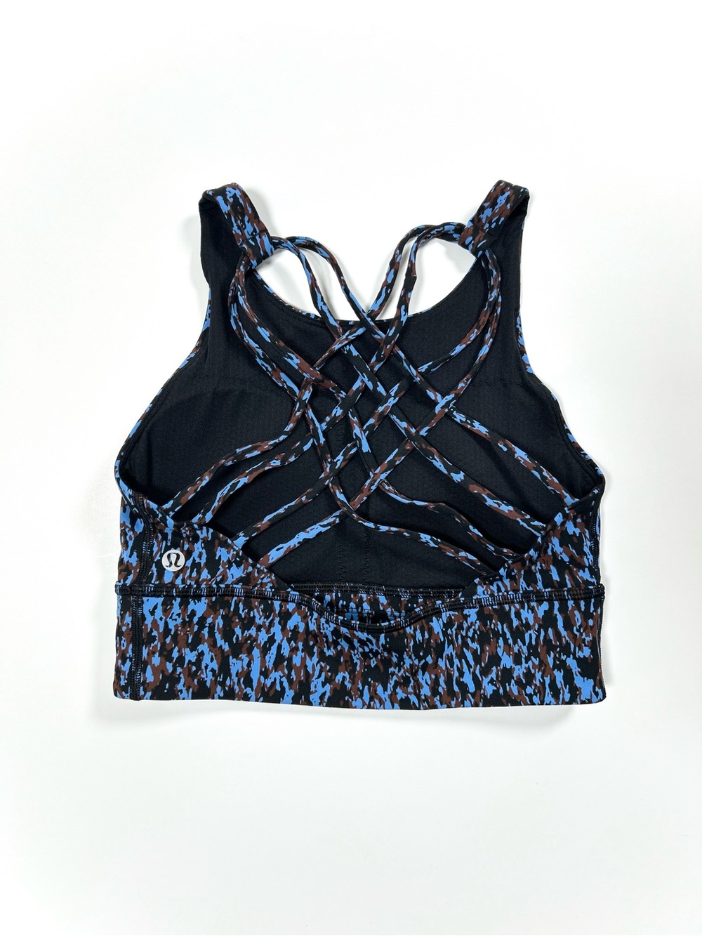 Lululemon Free To Be High-Neck Sports Bra Top Women’s 6 Yoga Athletic Blue Black